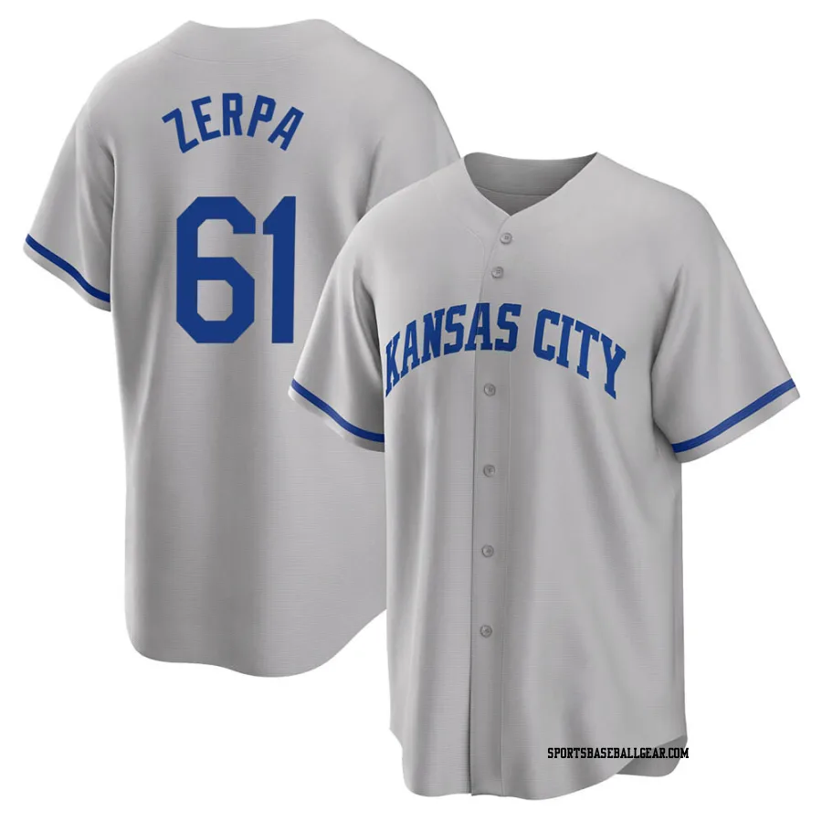 Angel Zerpa Men's Kansas City Royals Gray Replica 2022 Road Jersey