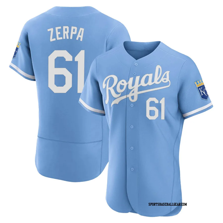 Angel Zerpa Men's Kansas City Royals Light Blue Authentic 2022 Alternate Jersey