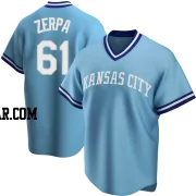 Angel Zerpa Men's Kansas City Royals Light Blue Replica Road Cooperstown Collection Jersey