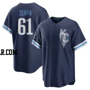 Angel Zerpa Men's Kansas City Royals Navy Replica 2022 City Connect Jersey