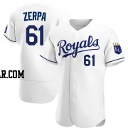 Angel Zerpa Men's Kansas City Royals White Authentic Home Jersey