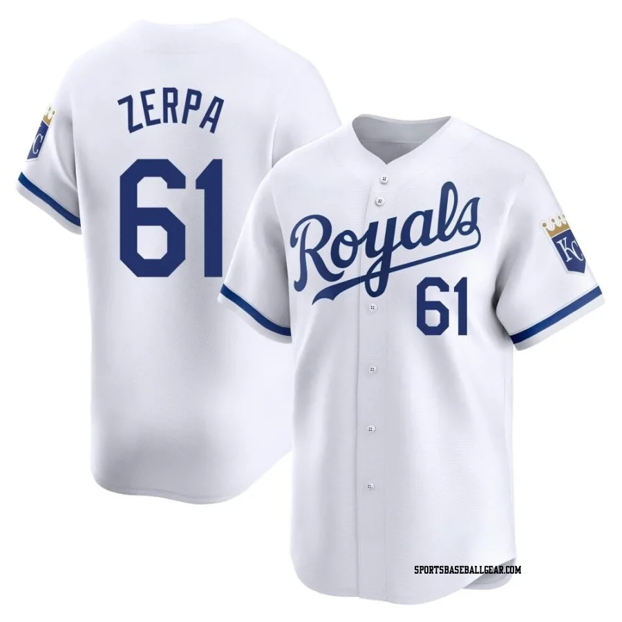 Angel Zerpa Men's Kansas City Royals White Limited Home Jersey