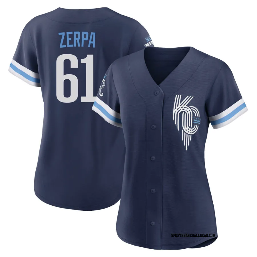 Angel Zerpa Women's Kansas City Royals Navy Authentic 2022 City Connect Jersey