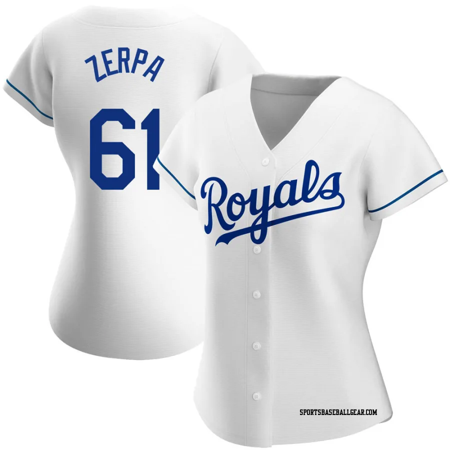 Angel Zerpa Women's Kansas City Royals White Authentic Home Jersey