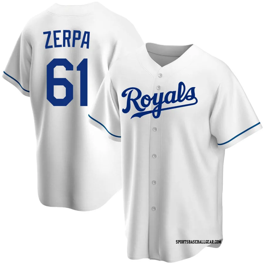 Angel Zerpa Youth Kansas City Royals White Replica Home Jersey