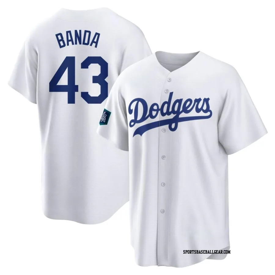 Anthony Banda Men's Los Angeles Dodgers White Replica 2024 World Tour Seoul Series Home Jersey