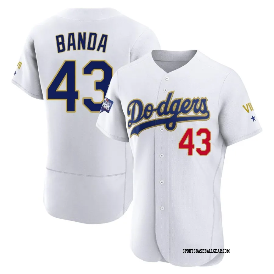 Anthony Banda Men's Los Angeles Dodgers White/Gold Authentic 2021 Gold Program Player Jersey