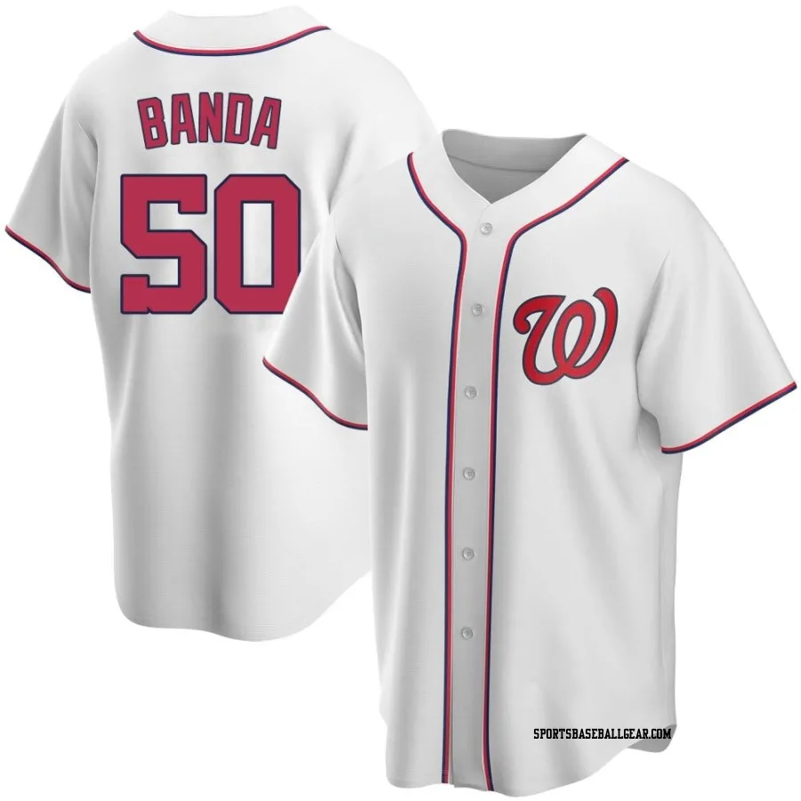 Anthony Banda Men's Washington Nationals White Replica Home Jersey