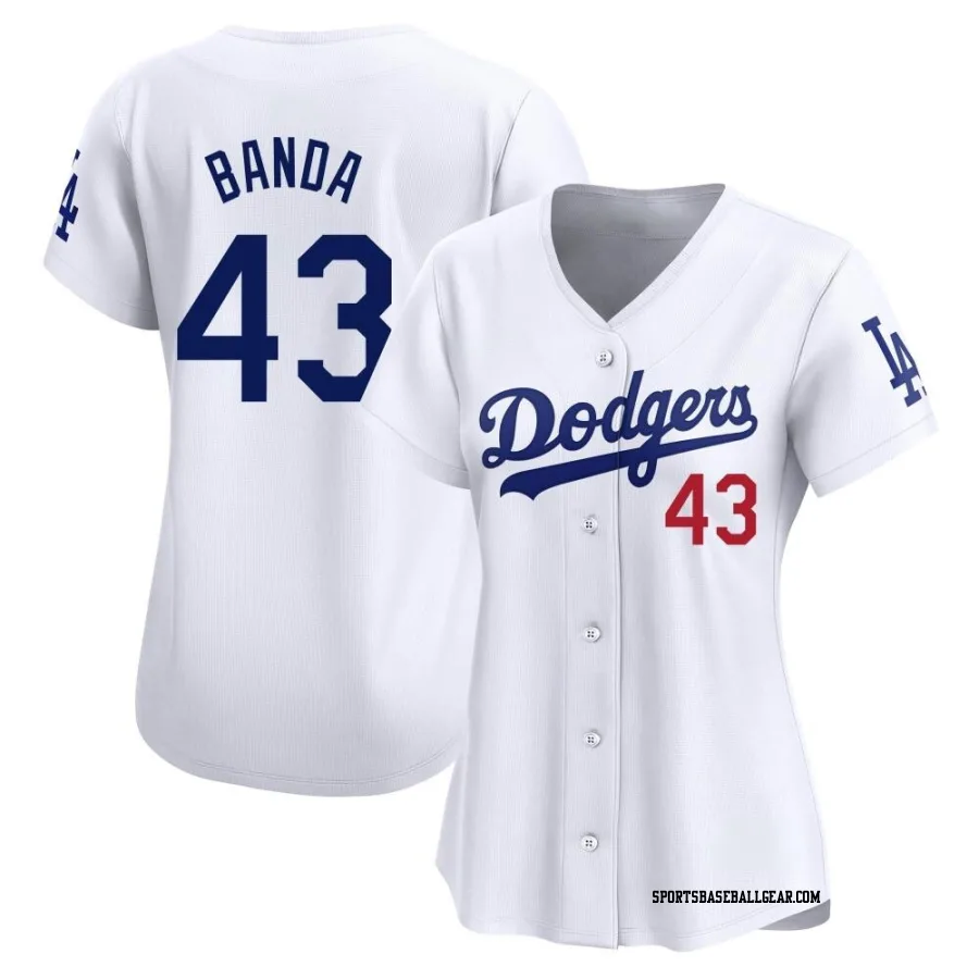 Anthony Banda Women's Los Angeles Dodgers White Limited Home Jersey