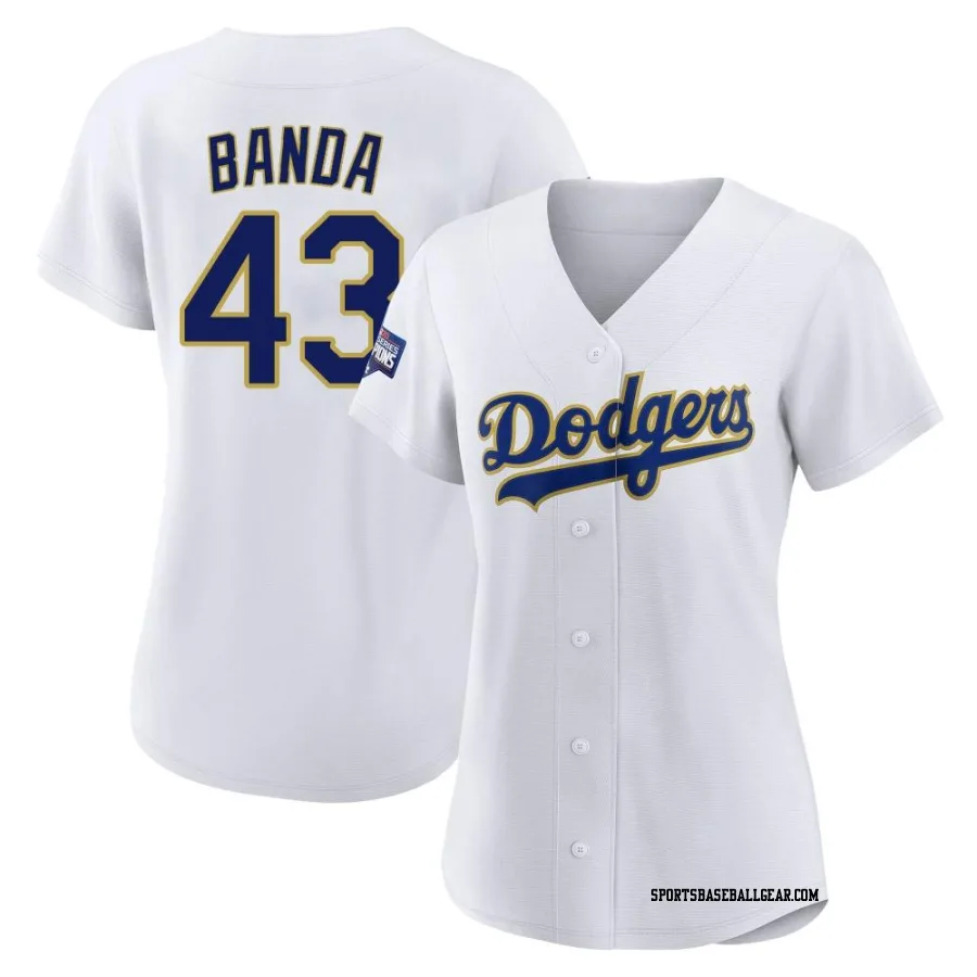 Anthony Banda Women's Los Angeles Dodgers White/Gold Authentic 2021 Gold Program Player Jersey