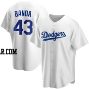 Anthony Banda Youth Los Angeles Dodgers White Replica Home Jersey