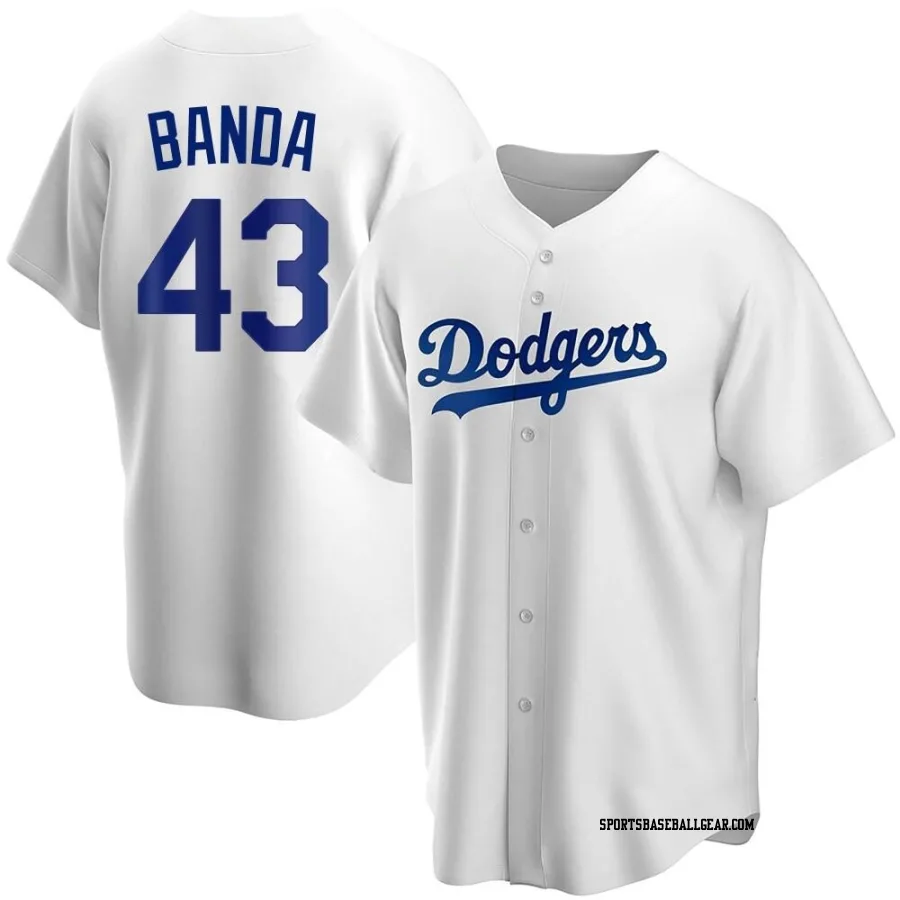 Anthony Banda Youth Los Angeles Dodgers White Replica Home Jersey