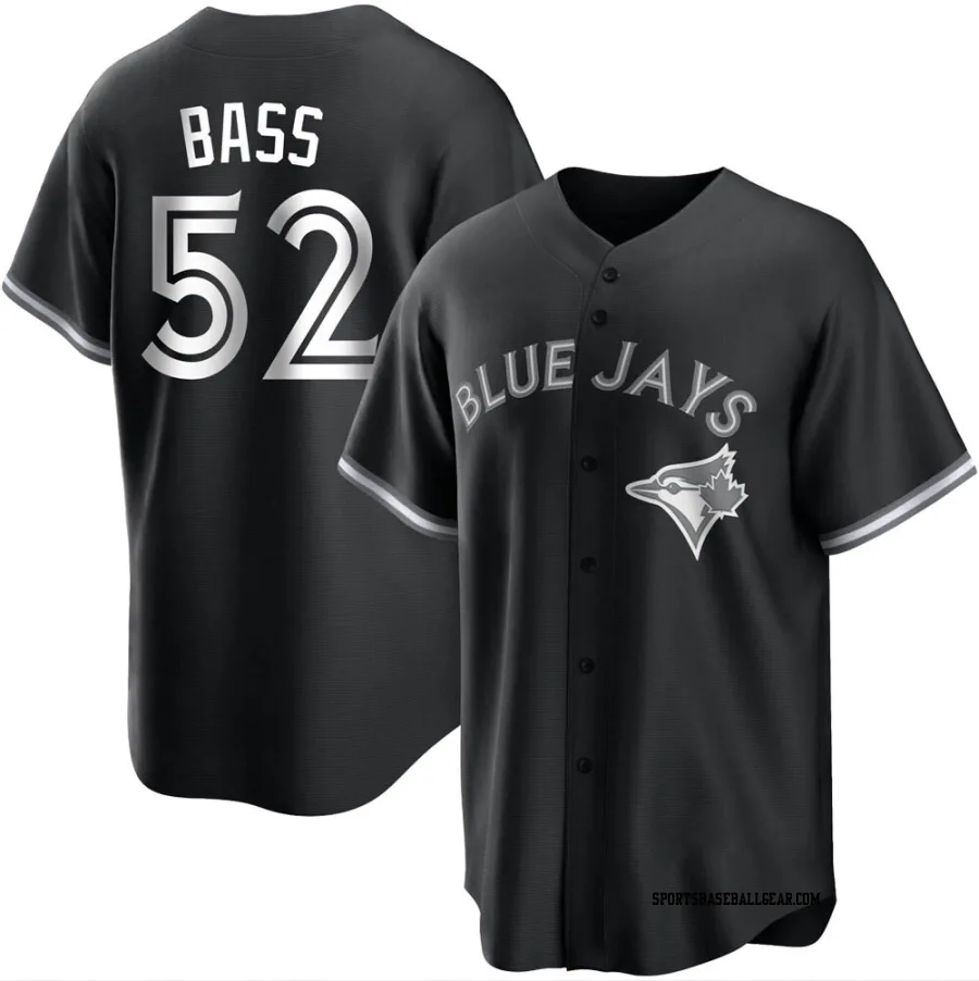 Anthony Bass Men's Toronto Blue Jays Black/White Replica Jersey