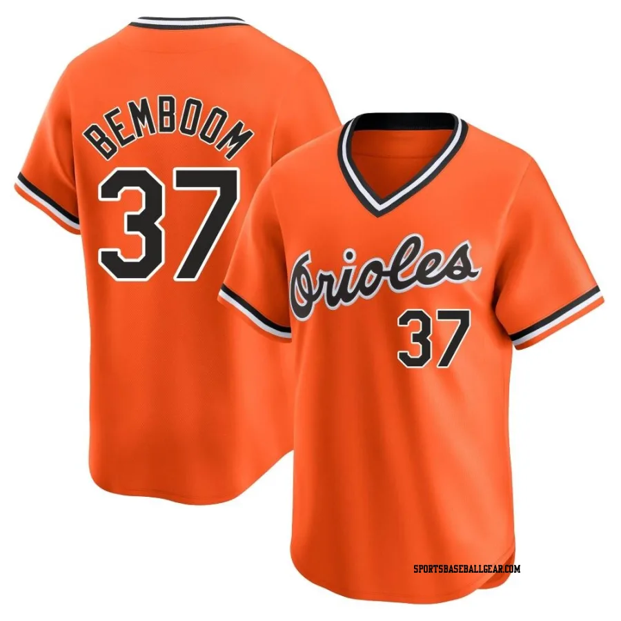 Anthony Bemboom Men's Baltimore Orioles Orange Limited Cooperstown Collection Jersey