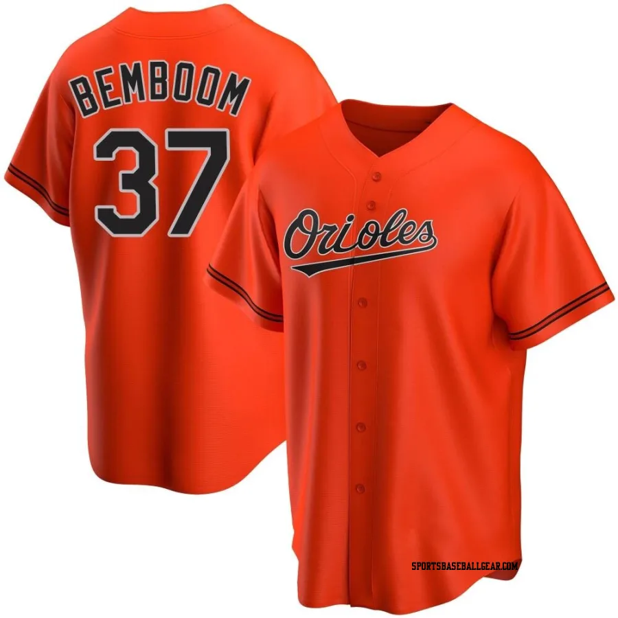 Anthony Bemboom Men's Baltimore Orioles Orange Replica Alternate Jersey