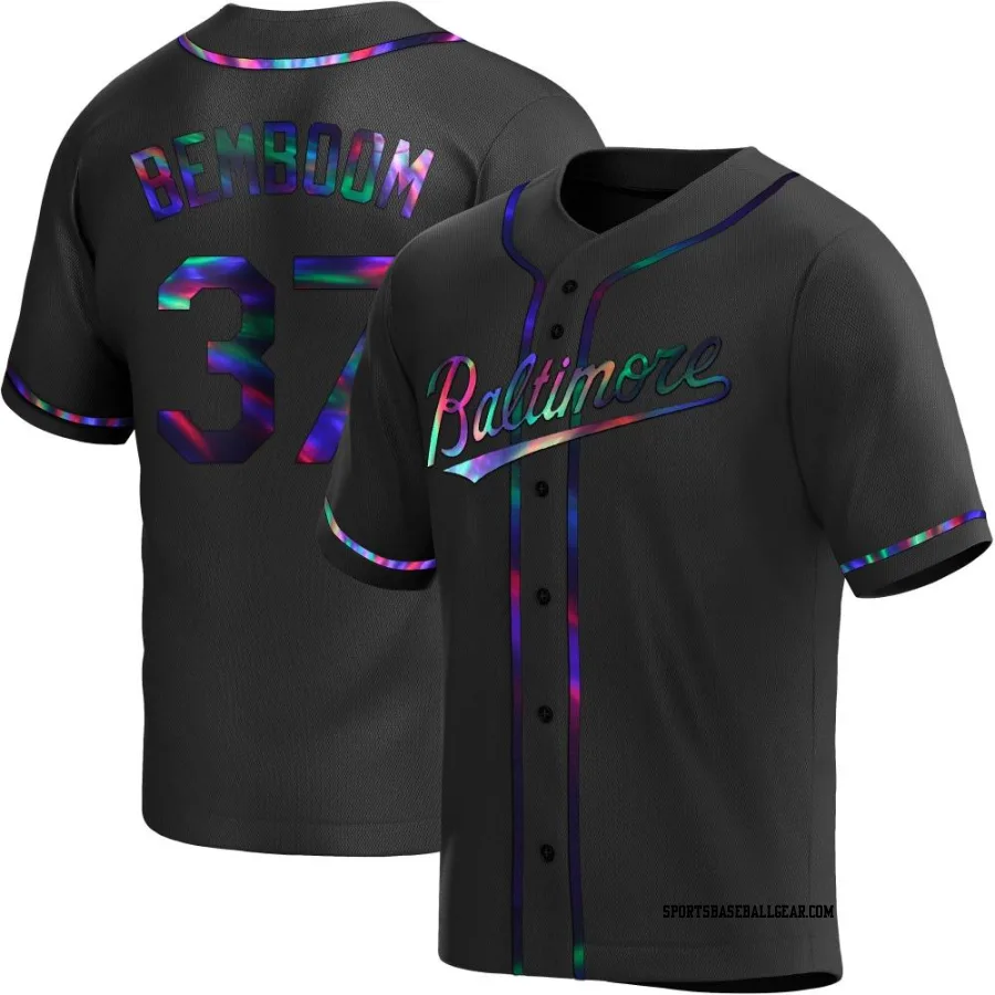 Anthony Bemboom Youth Baltimore Orioles Black Holographic Replica Alternate Jersey