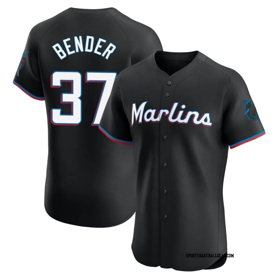 Anthony Bender Men's Miami Marlins Black Elite Alternate Vapor Premier Jersey