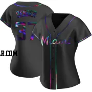 Anthony Bender Women's Miami Marlins Black Holographic Replica Alternate Jersey