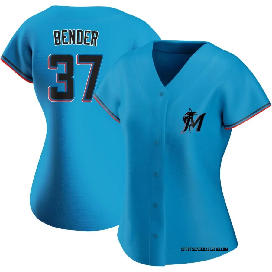 Anthony Bender Women's Miami Marlins Blue Replica Alternate Jersey