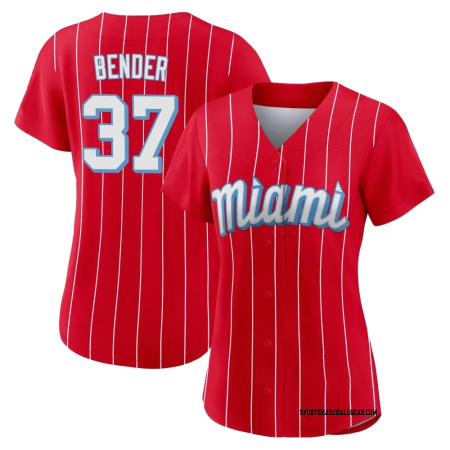 Anthony Bender Women's Miami Marlins Red Authentic 2021 City Connect Jersey