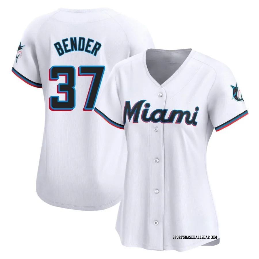 Anthony Bender Women's Miami Marlins White Limited Home Jersey