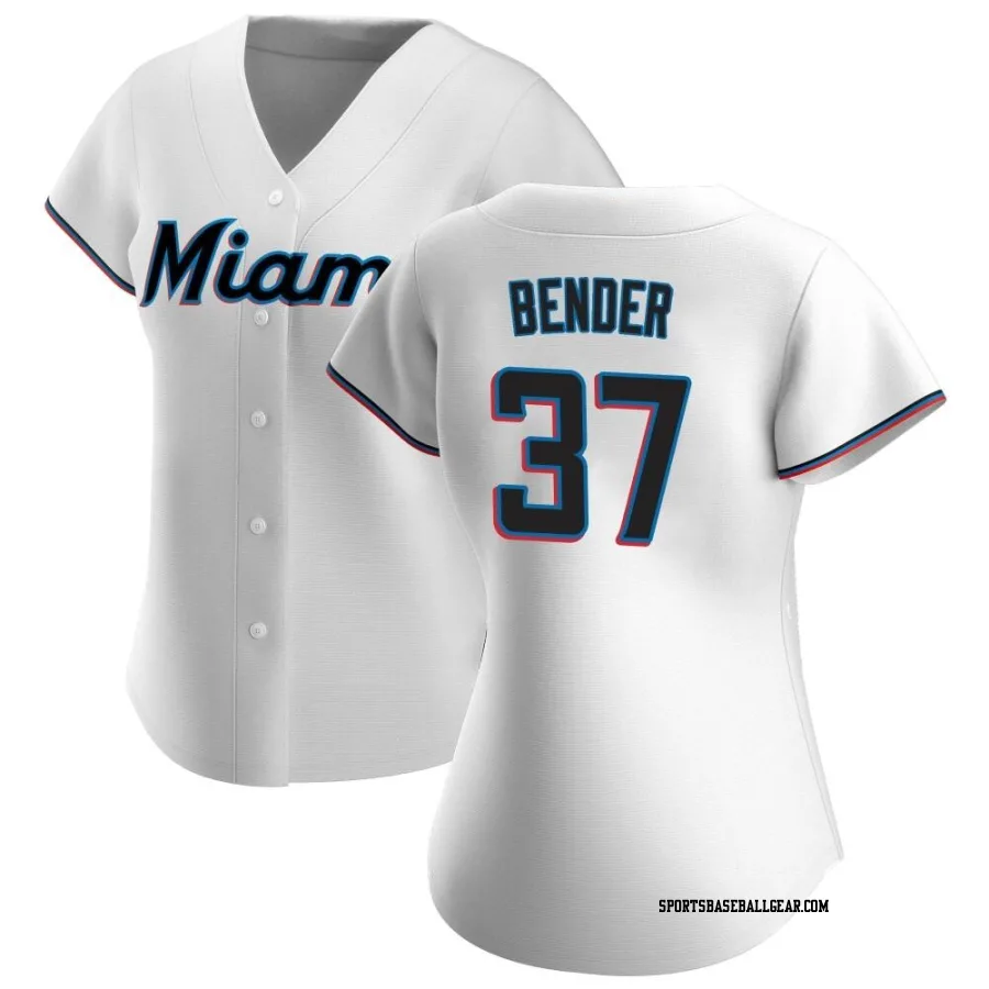 Anthony Bender Women's Miami Marlins White Replica Home Jersey