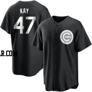 Anthony Kay Men's Chicago Cubs Black/White Replica Jersey