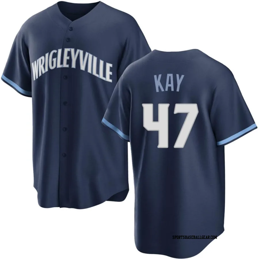 Anthony Kay Men's Chicago Cubs Navy Replica 2021 City Connect Jersey