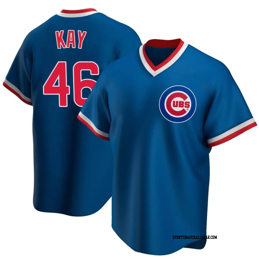 Anthony Kay Men's Chicago Cubs Royal Replica Road Cooperstown Collection Jersey