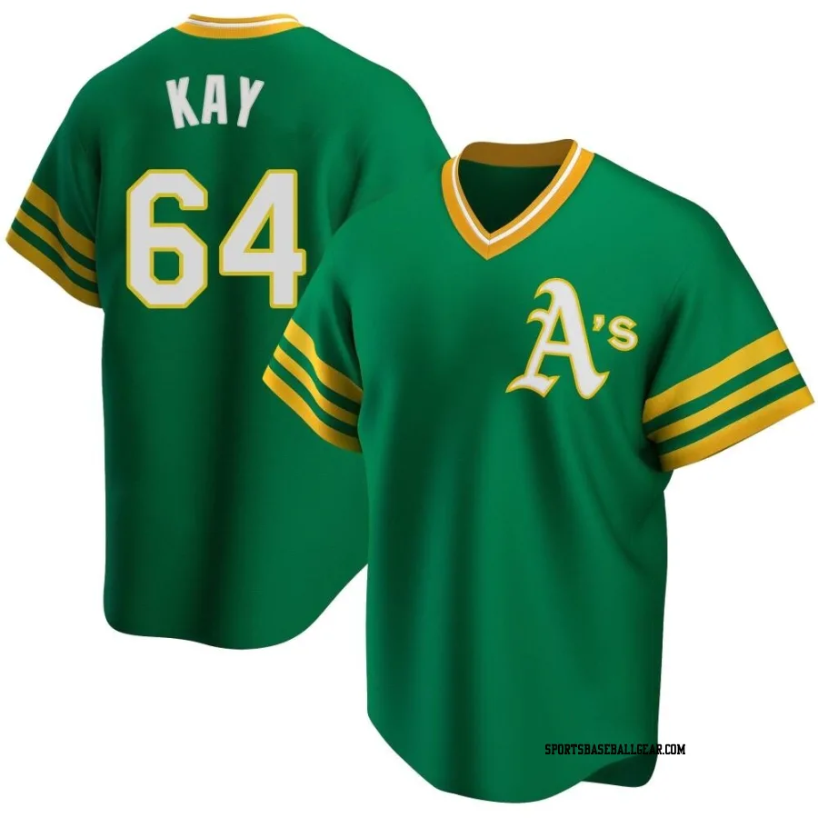 Anthony Kay Men's Oakland Athletics Green Replica R Kelly Road Cooperstown Collection Jersey