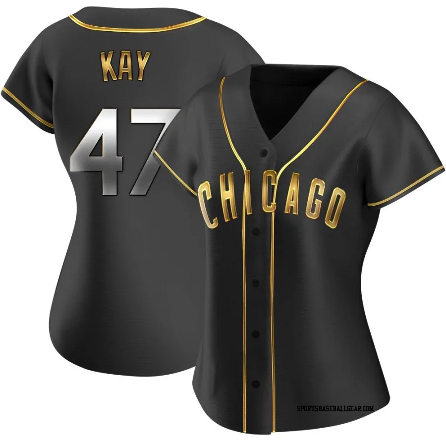 Anthony Kay Women's Chicago Cubs Black Golden Replica Alternate Jersey