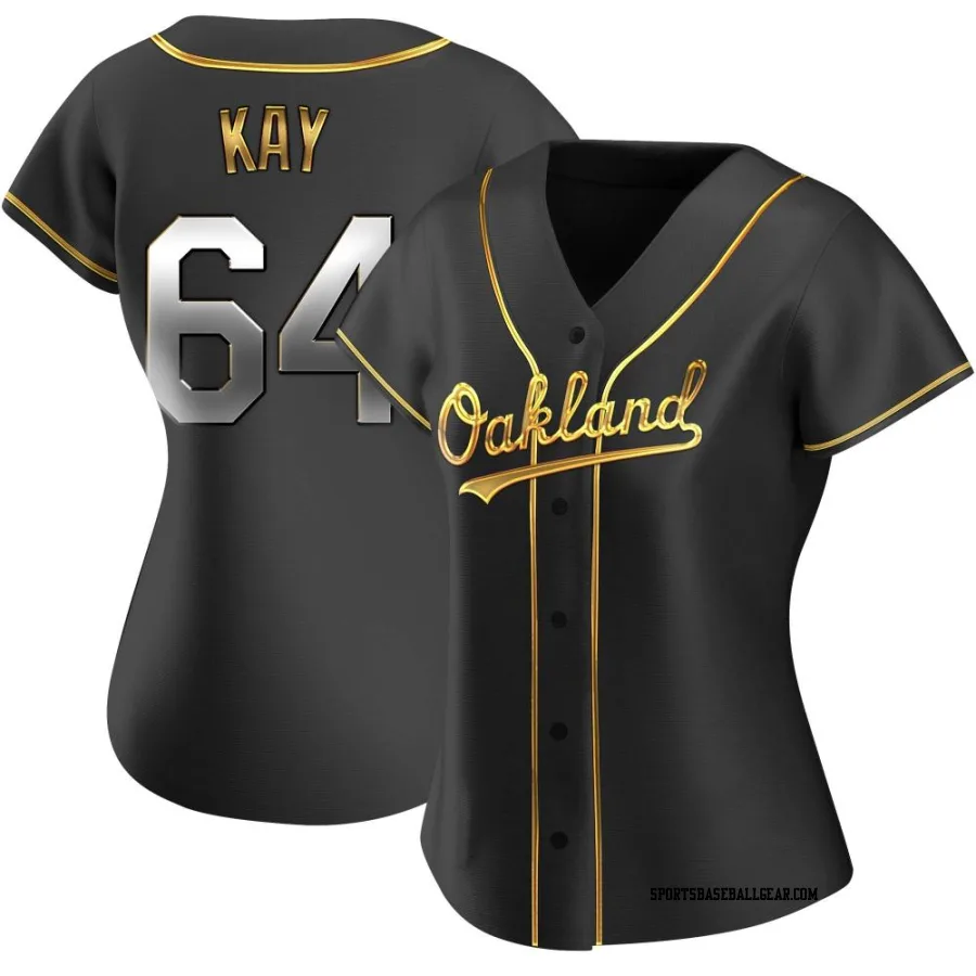 Anthony Kay Women's Oakland Athletics Black Golden Replica Alternate Jersey