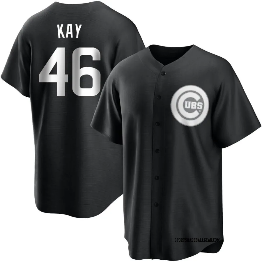 Anthony Kay Youth Chicago Cubs Black/White Replica Jersey