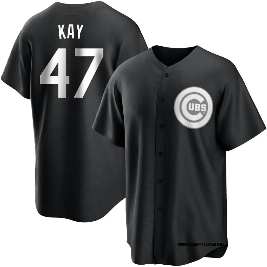 Anthony Kay Youth Chicago Cubs Black/White Replica Jersey