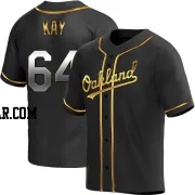 Anthony Kay Youth Oakland Athletics Black Golden Replica Alternate Jersey