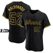 Anthony Maldonado Men's Miami Marlins Black Authentic Snake Skin City Jersey