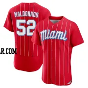 Anthony Maldonado Men's Miami Marlins Red Authentic 2021 City Connect Jersey