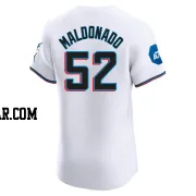 Anthony Maldonado Men's Miami Marlins White Elite Home Patch Jersey