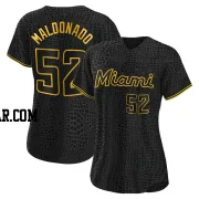 Anthony Maldonado Women's Miami Marlins Black Authentic Snake Skin City Jersey