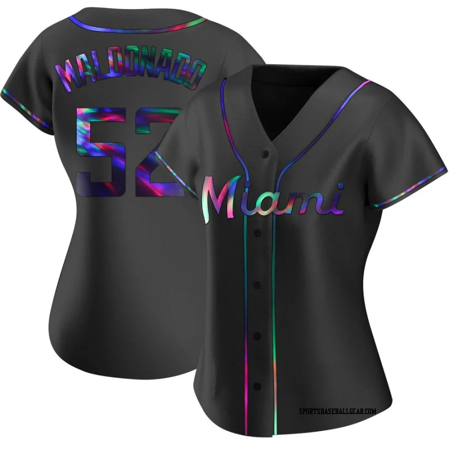 Anthony Maldonado Women's Miami Marlins Black Holographic Replica Alternate Jersey