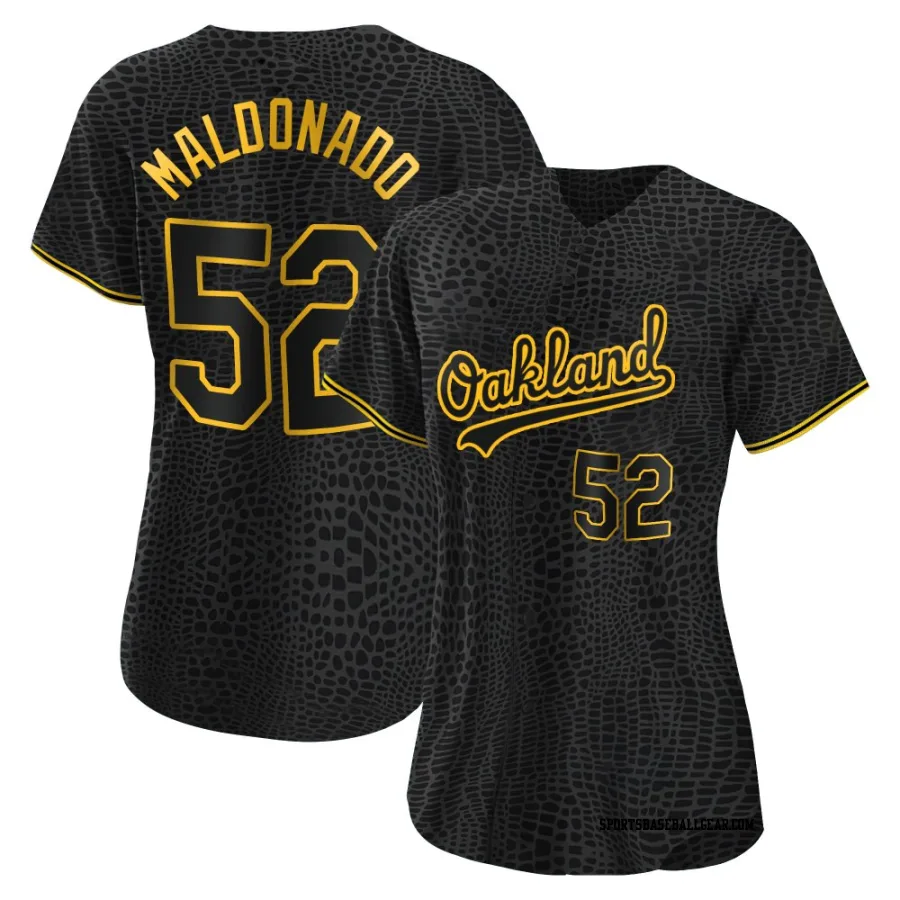 Anthony Maldonado Women's Oakland Athletics Black Authentic Snake Skin City Jersey