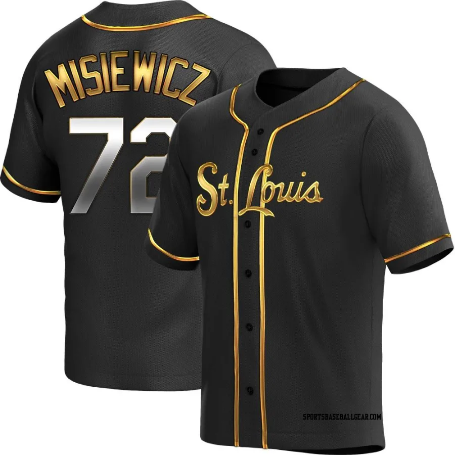 Anthony Misiewicz Men's St. Louis Cardinals Black Golden Replica Alternate Jersey