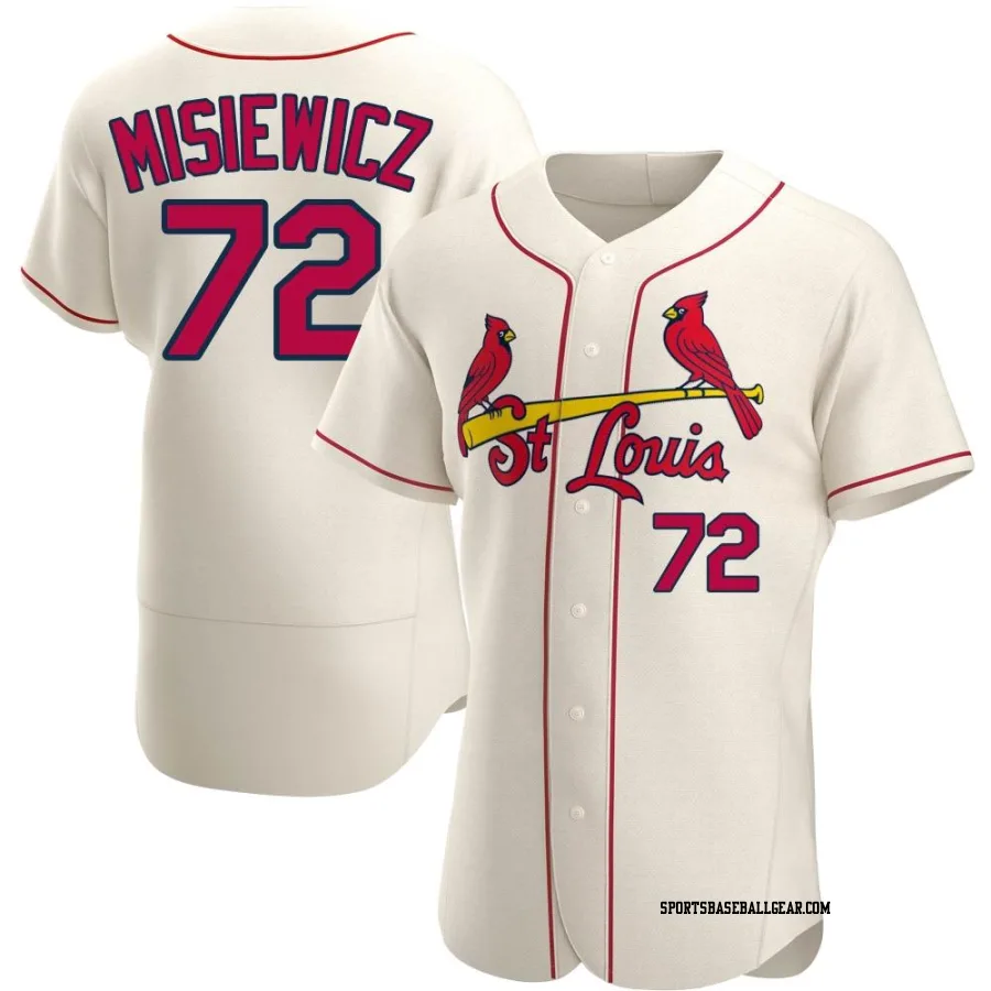 Anthony Misiewicz Men's St. Louis Cardinals Cream Authentic Alternate Jersey