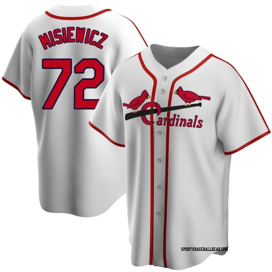 Anthony Misiewicz Men's St. Louis Cardinals White Home Cooperstown Collection Jersey