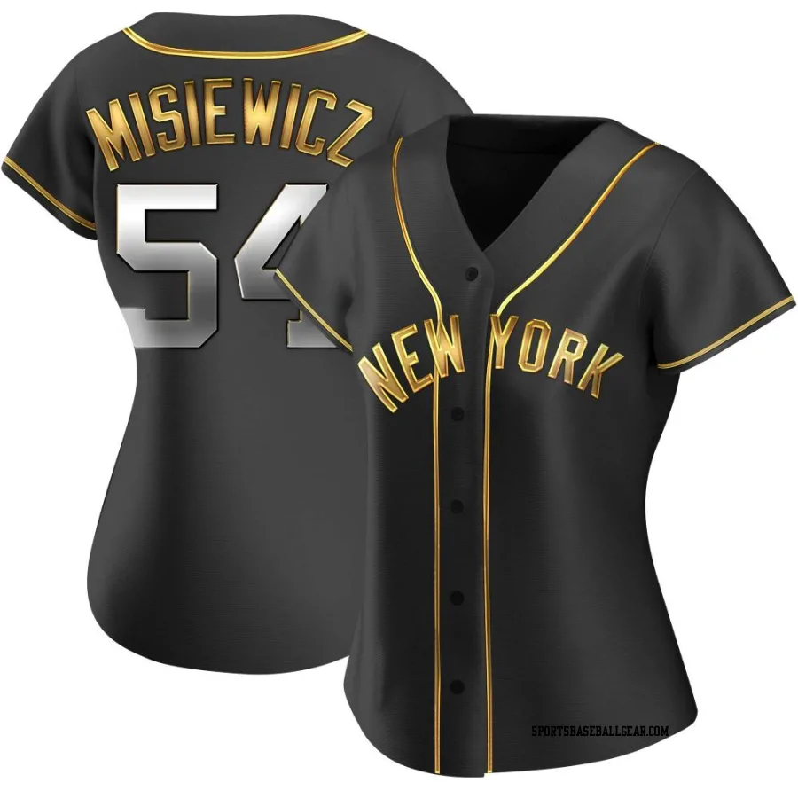 Anthony Misiewicz Women's New York Yankees Black Golden Replica Alternate Jersey