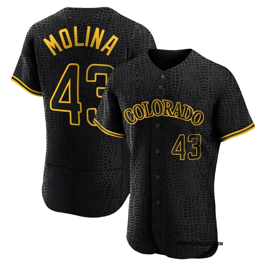 Anthony Molina Men's Colorado Rockies Black Authentic Snake Skin City Jersey