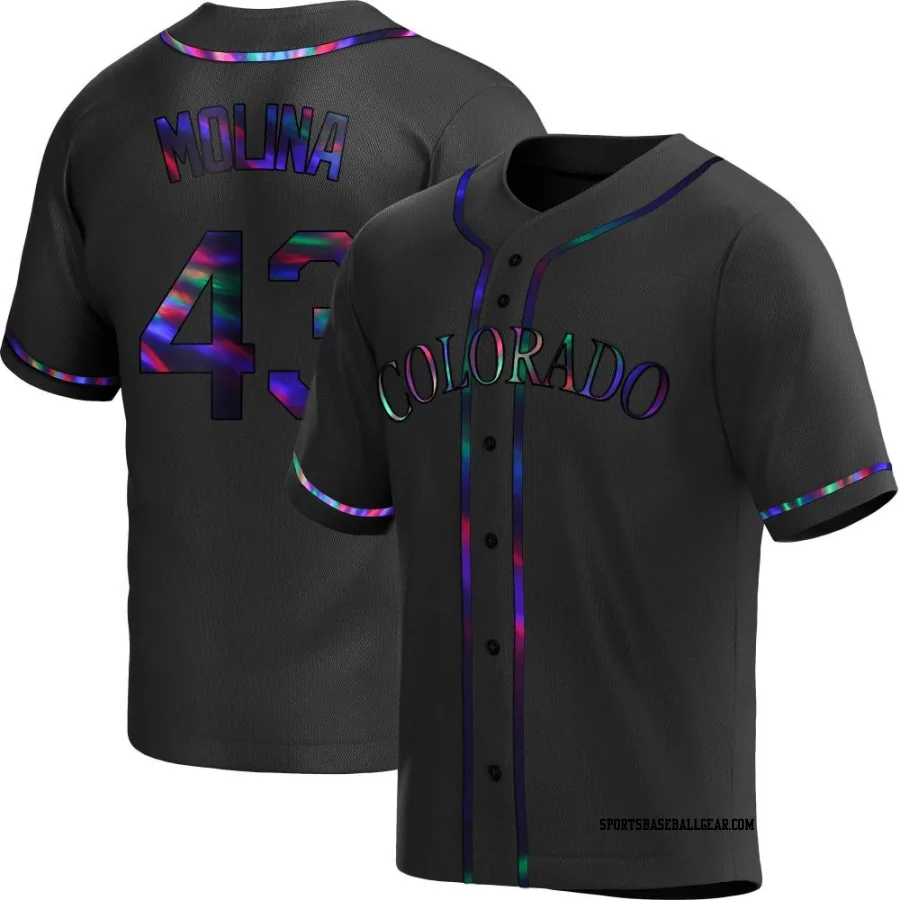 Anthony Molina Men's Colorado Rockies Black Holographic Replica Alternate Jersey