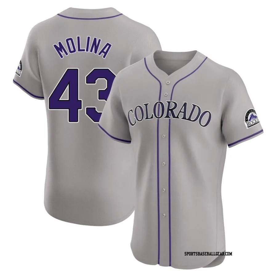 Anthony Molina Men's Colorado Rockies Gray Elite Road Jersey