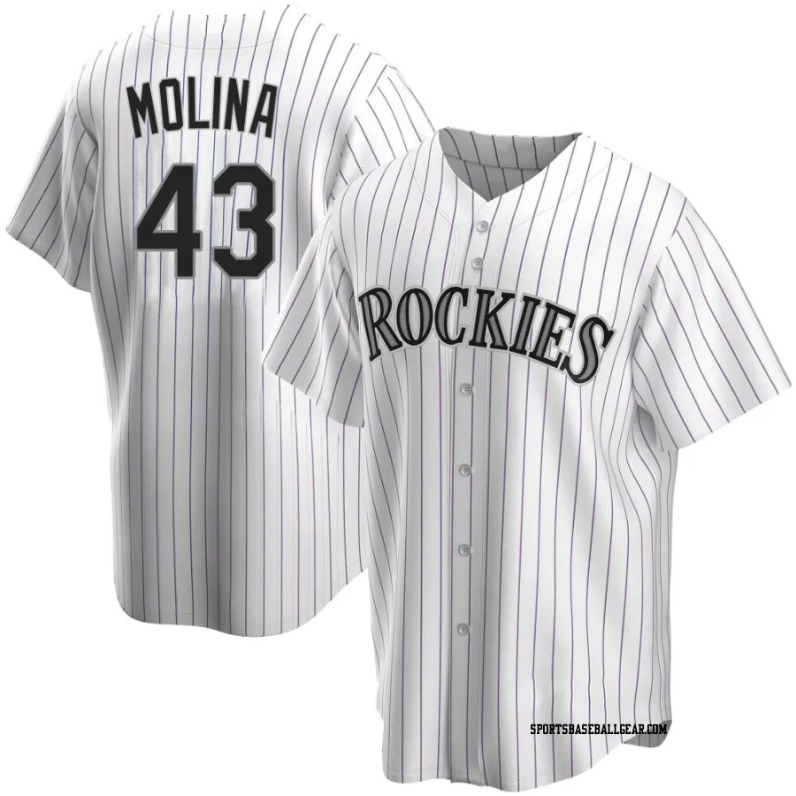 Anthony Molina Men's Colorado Rockies White Replica Home Jersey