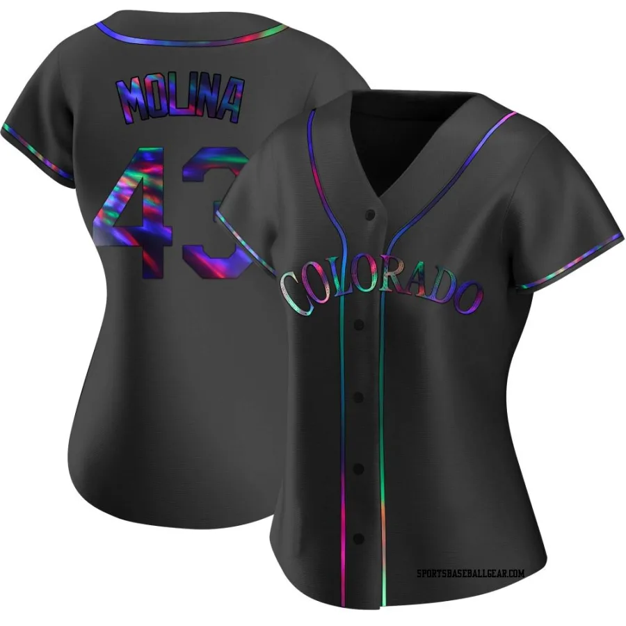 Anthony Molina Women's Colorado Rockies Black Holographic Replica Alternate Jersey